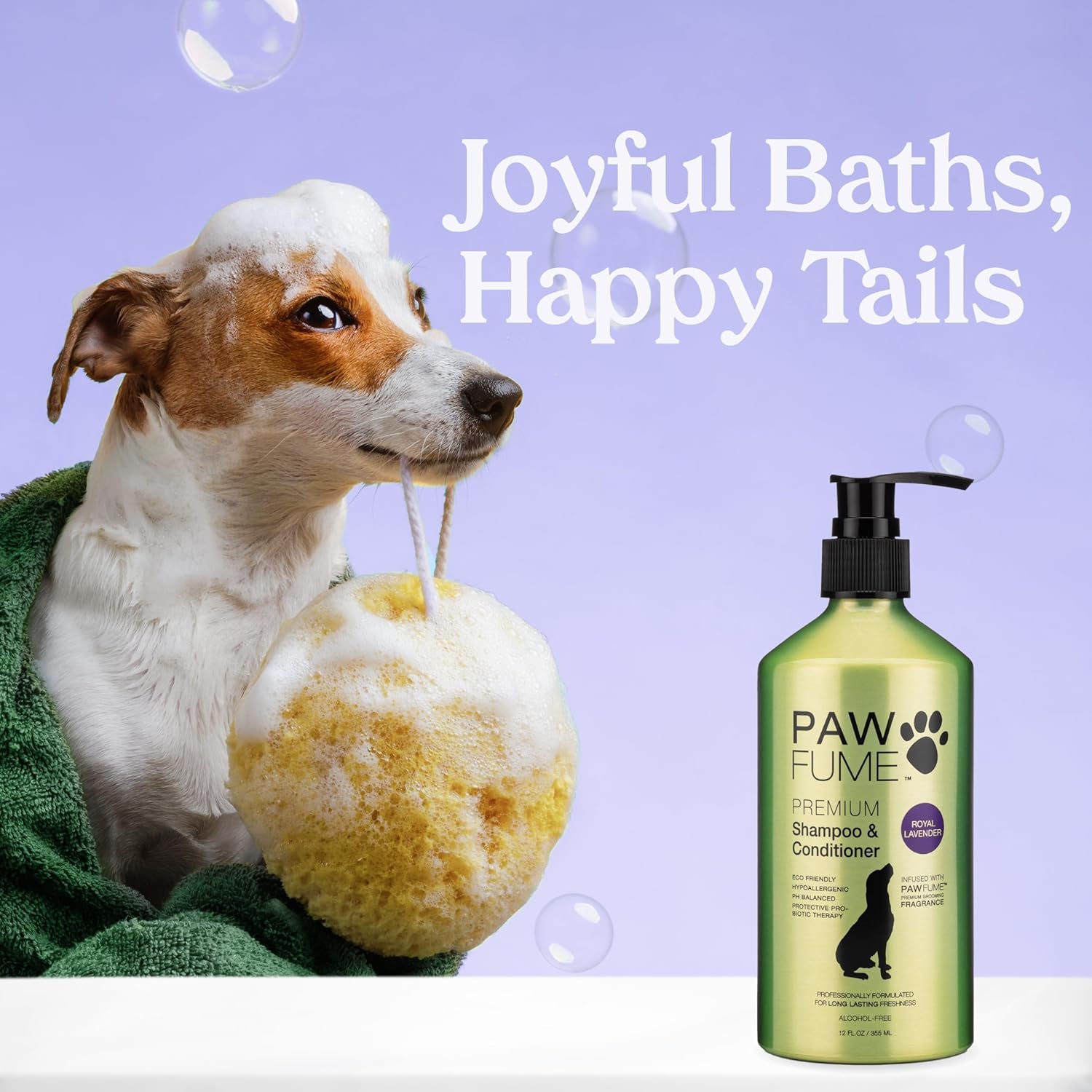 Pawfume Skin & Coat Moisturizing Spray + Dog Shampoo and Conditioner + Premium Grooming Spray