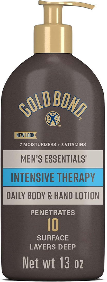 Men'S Essentials Intensive Therapy Lotion, 13 Oz., Daily Body & Hand Lotion with Aloe