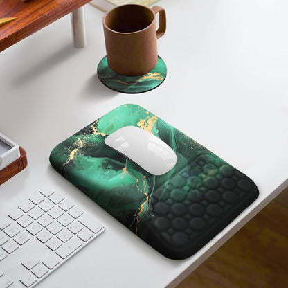 Mouse Pad with Wrist Rest Ergonomic Computer Comfortable Pain Relief Elevated Mousepad Wrist Support Green Gold