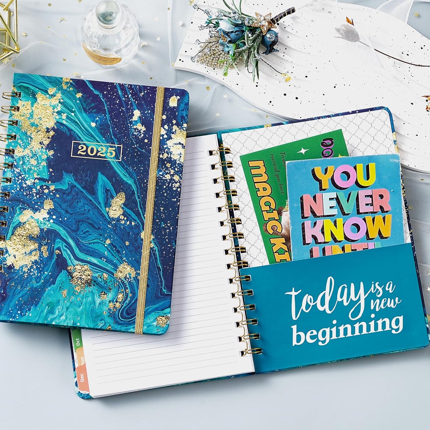 2025 Planner - 2025 Planner Weekly and Monthly, Special Weekly Page, JAN.2025 - DEC.2025, 6.3" X 8.4", Weekly Monthly Planner 2025 with 12 Colorful Tabs, Green Ink Pages, Perfect for Organization