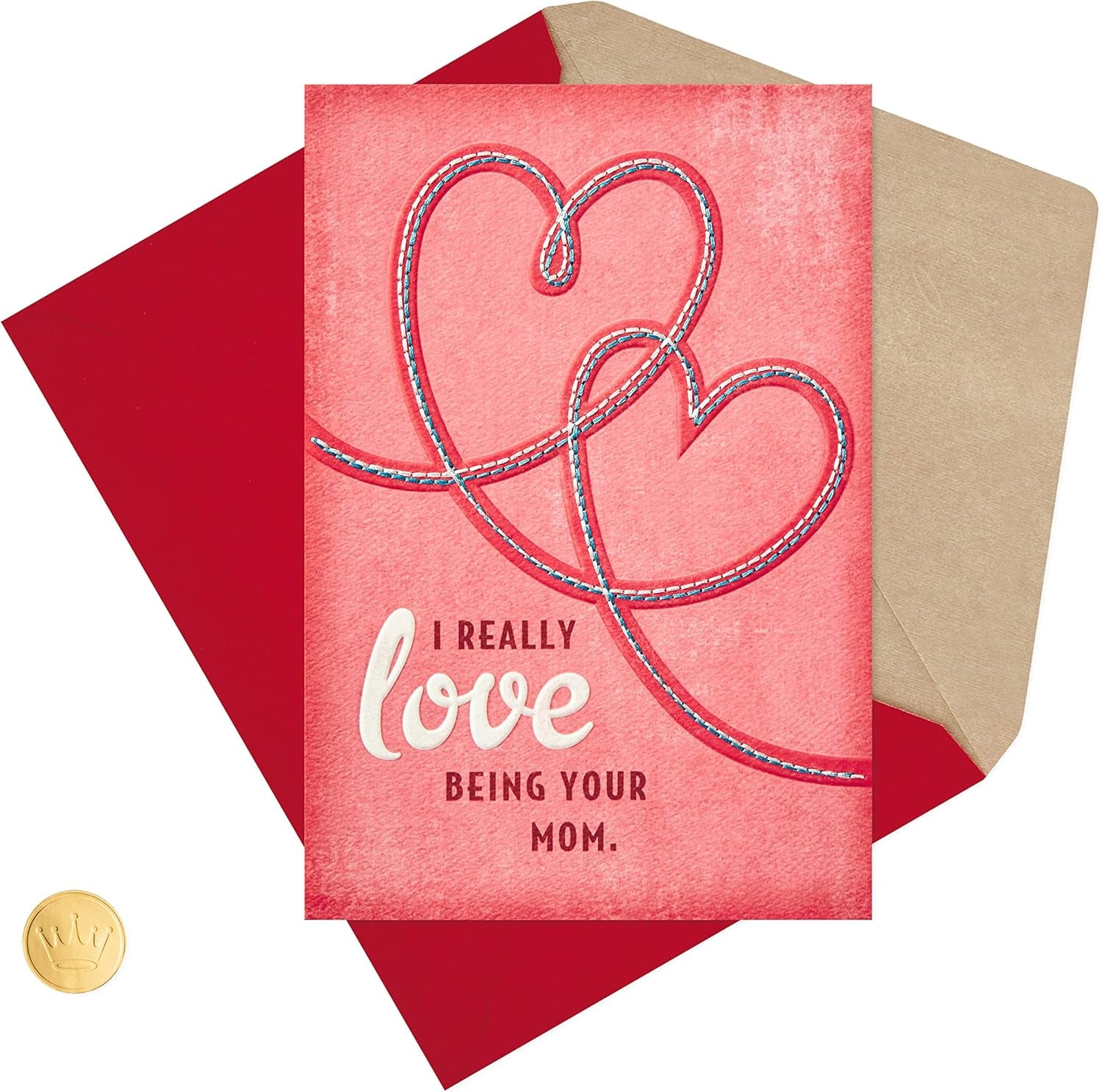 Valentine'S Day Card for Son or Daughter from Mom (Stitched Hearts)