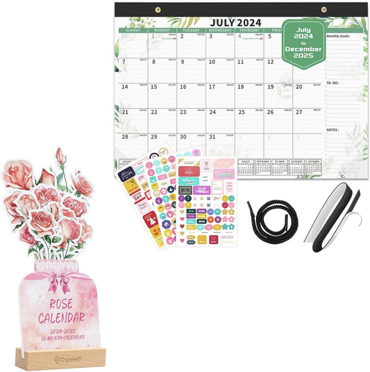 Large Desk Calendar and Mini Standing Rose Calendar