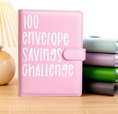 100 Envelopes Money Saving Challenge, A5 Money Saving Budget Binder with Cash Envelopes, Saving Challenge Book - Easy and Fun Way to save $5,050, (Black)