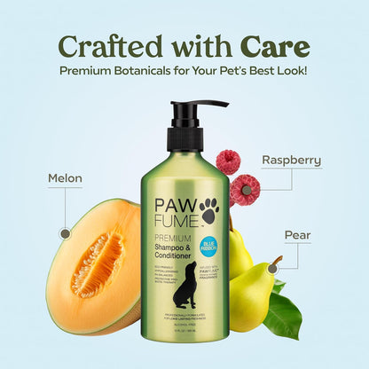 Pawfume Dog Shampoo and Conditioner (Blue Ribbon) + Dog Spray Deodorizer (Show Dog)