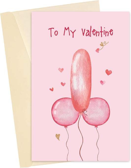 Adult Valentine'S Day Card, Raunchy Card to My Valentine, Naughty V-Day Card for Wife Gf Her Him, Cute Valentines Gift