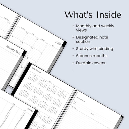 2025 Weekly and Monthly Planner Calendar, January - December, 8.5" X 11", Flexible Cover, Laminated Tabs, Wirebound, Storage Pocket, Enterprise