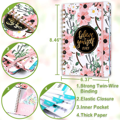 2025 Planner - Weekly & Monthly Planner 2025 with Tabs, 6.4" X 8.5", Jan 2025 - Dec 2025, Hardcover, Strong Binding, Thick Paper, Back Pocket, Elastic Closure, Inspirational Quotes