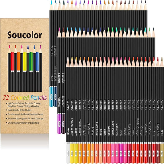 72-Color Colored Pencils for Adult Coloring Books, Back to School Supplies, Soft Core Artist Sketching Drawing Pencils Drawing Supplies, Art Supplies Kit for Adults Kids, Coloring Pencils Set