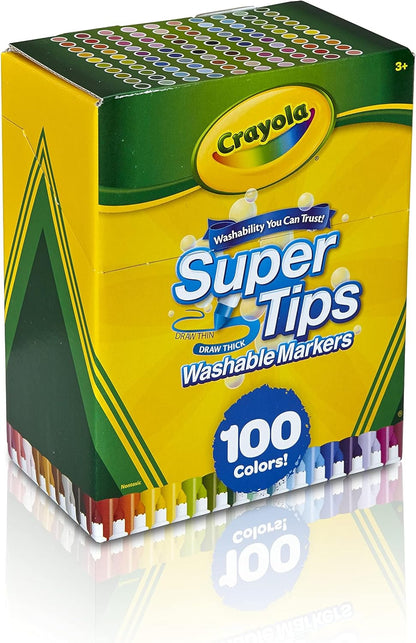 Super Tips Marker Set (100Ct), Fine Point Washable Markers, Drawing Markers for Kids & Adults, Great for Thick & Thin Lines