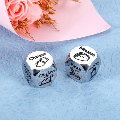 2 Pcs Anniversary Date Night Gifts for Couples Food Dice Christmas Birthday Gifts for Husband Wife Boyfriend Girlfriend Valentines Day Gifts for Him Her Funny Gifts for Men Women Couples Gift Ideas