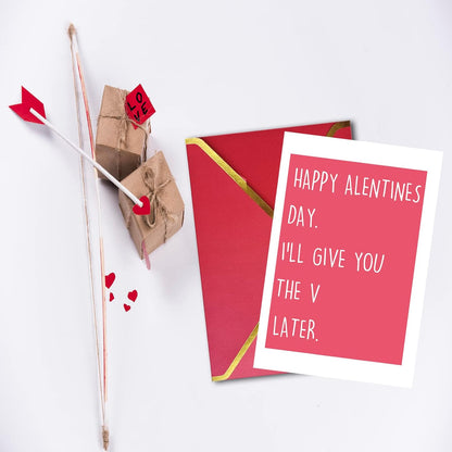 Naughty Love Valentines Card Gifts for Husband Wife, Happy Alentine'S Day I'Ll Give You the V Later…