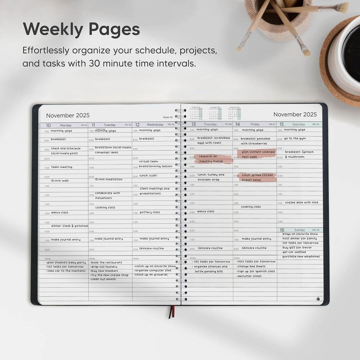 2025 Planner Weekly and Monthly – Hourly Appointment Book 2025 – Softcover, Twin-Wire Binding – Teacher Planner, Simple Design for Productivity – 8.5 X 11