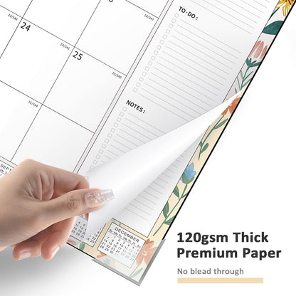 Desk Calendar 2025-2026 Large 22"X17" Monthly Planner Pad with Plastic Cover 18 Months Ditsy Floral