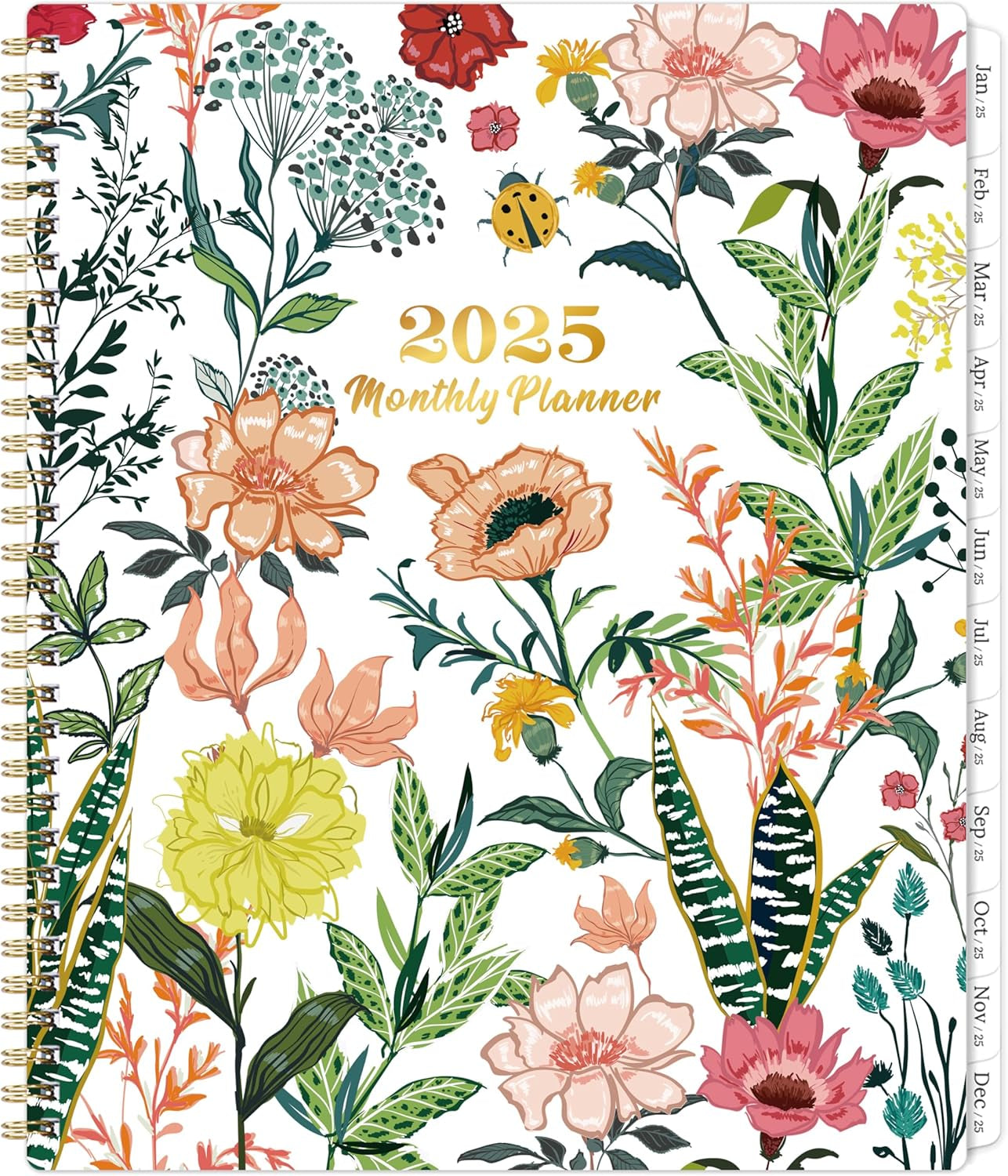 2025 Monthly Planner/Calendar - Jan 2025 - Dec 2025, 12 Monthly Planner 2025, 9’’ X 11'', 2025 Planner with Tabs, 2-Sided Pockets, Twin-Wire Biding, Holidays, Notes Pages, Julian Dates