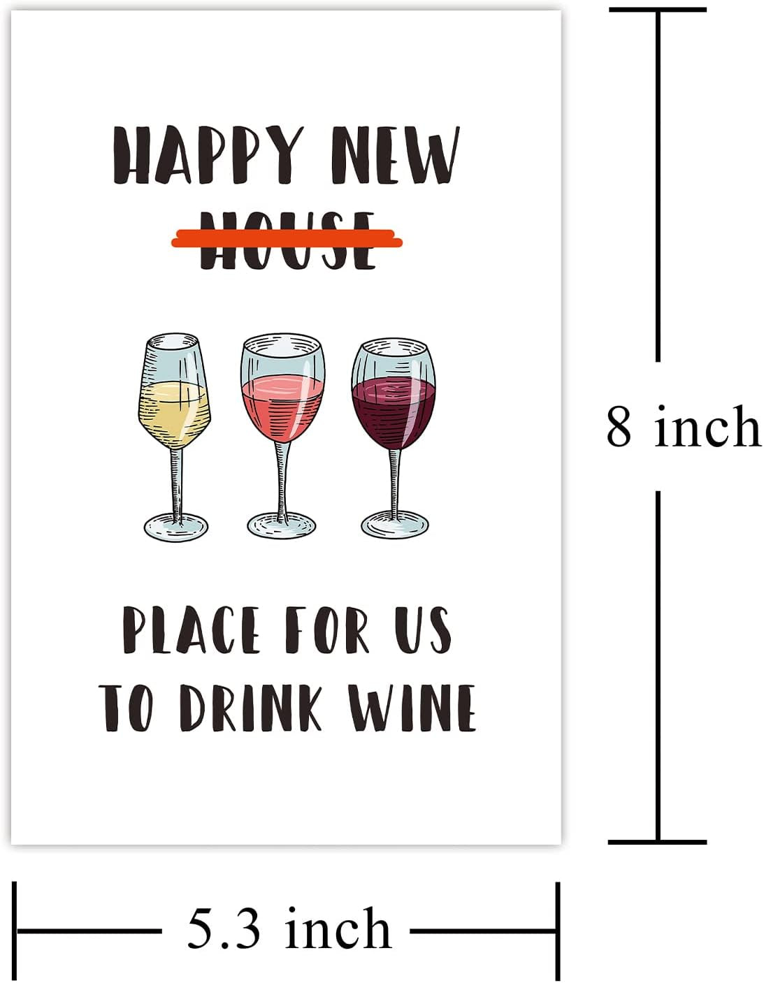 Happy New Home Card, Congrats New House Greeting Card, Funny Housewarming Card for Friend Relative Neighbor