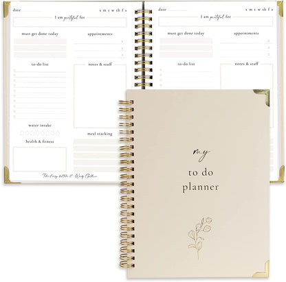 Beautiful to Do List Notebook - Aesthetic Daily Planner to Easily Organize Your Tasks and Boost Productivity - Stylish Undated Planner and School or Office Supplies for Women