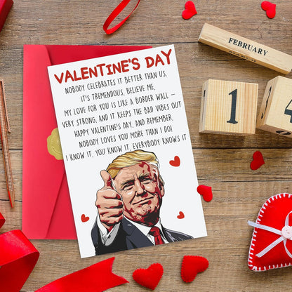 Happy Trump Valentines Day Gifts for Him Her, Funny Valentines Day Card for Boyfriend Girlfriend, Romantic Valentine'S Day Card Gifts for Men Women, Love Card