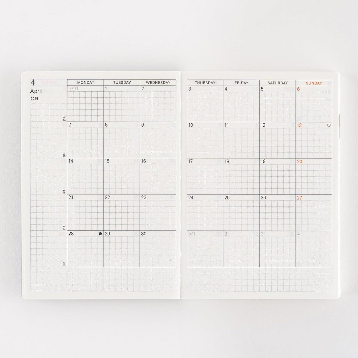 Techo 2025 Planner Book [English/A6/January Start/Monday Start/Planner]