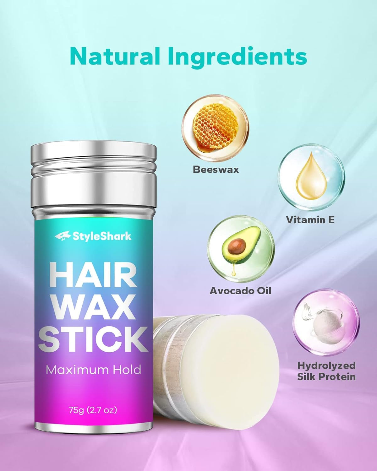 Non-Greasy Hair Wax Stick for Styling Flyaways and Frizz - 2.7 Oz Wax for Edge Control on Wigs and Hair