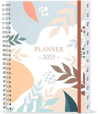 2025 Planner - Weekly & Monthly Planner Runs Jan 2025 to Dec 2025, 6.25" X 8.25", 12 Monthly Tabs, 14 Notes Page, Plastic Pocket, Flexible Cover with Twin-Wire Binding, Twig Planners 2025