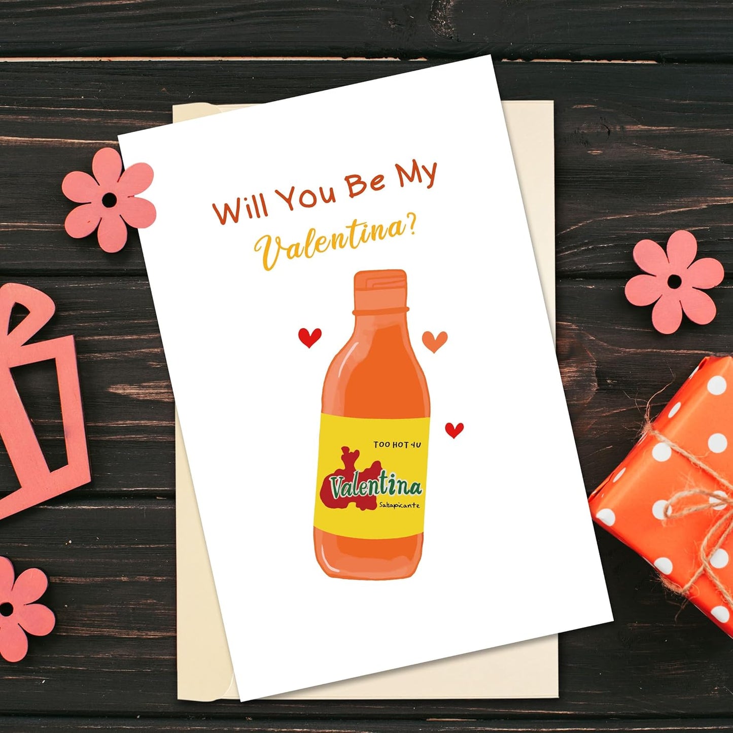 Will You Be My Valentina? Hot Sauce Inspired Valentine'S Day Card for Him Her, Cute Mexican Sauce Lover Q&A Greeting Card