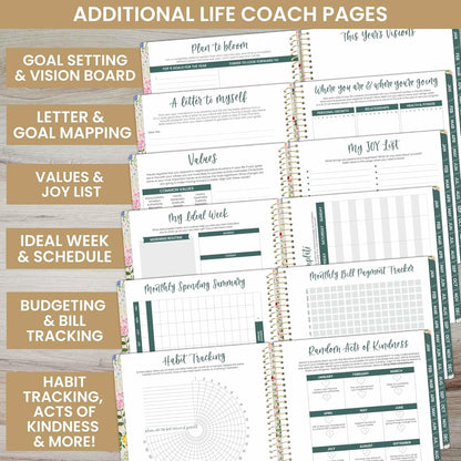 2025 Planner (8.5" X 11") Calendar Year Day Planner (January 2025 - December 2025) - Weekly & Monthly Dated Agenda Organizer with Stickers & Tabs - Garden Party, Beige