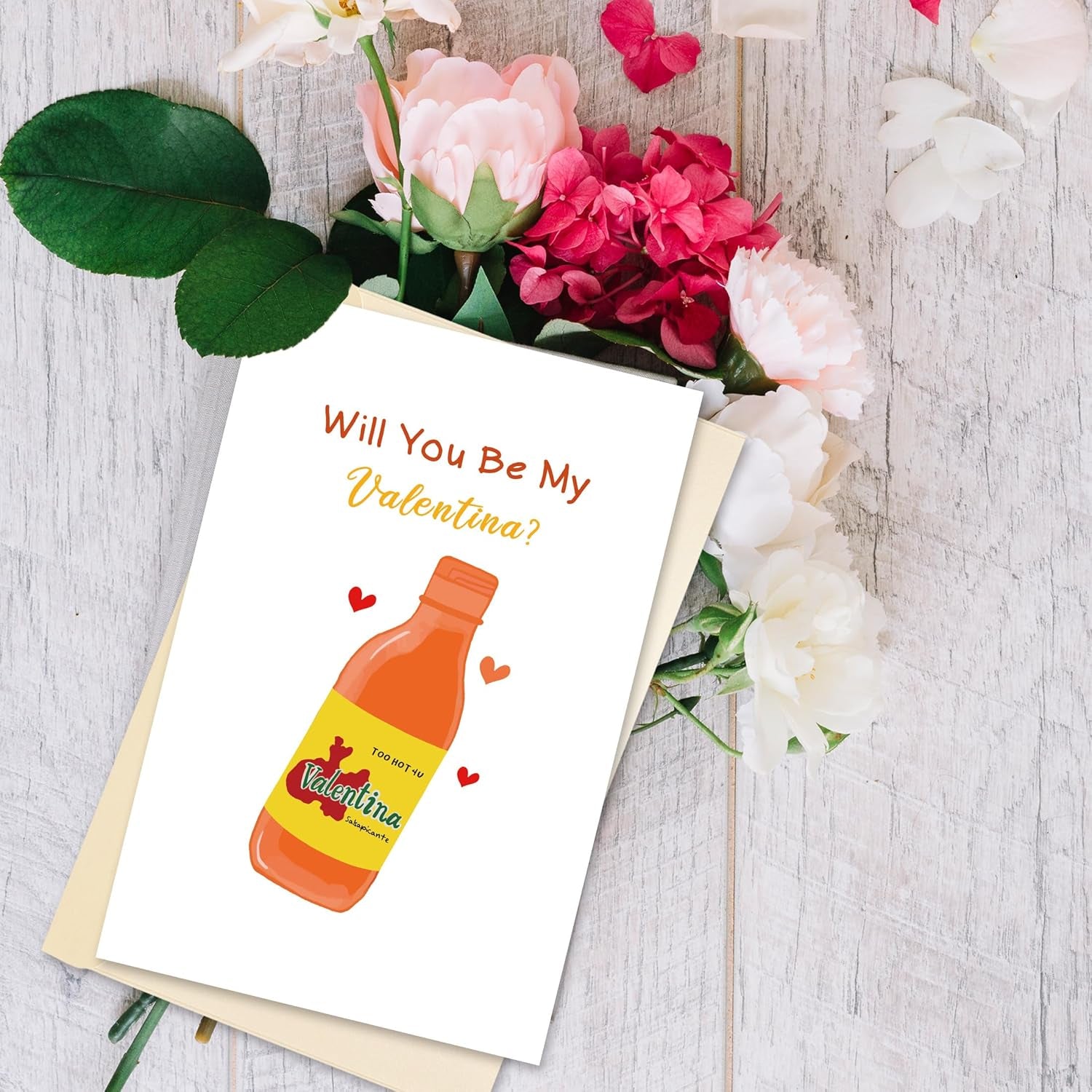 Will You Be My Valentina? Hot Sauce Inspired Valentine'S Day Card for Him Her, Cute Mexican Sauce Lover Q&A Greeting Card