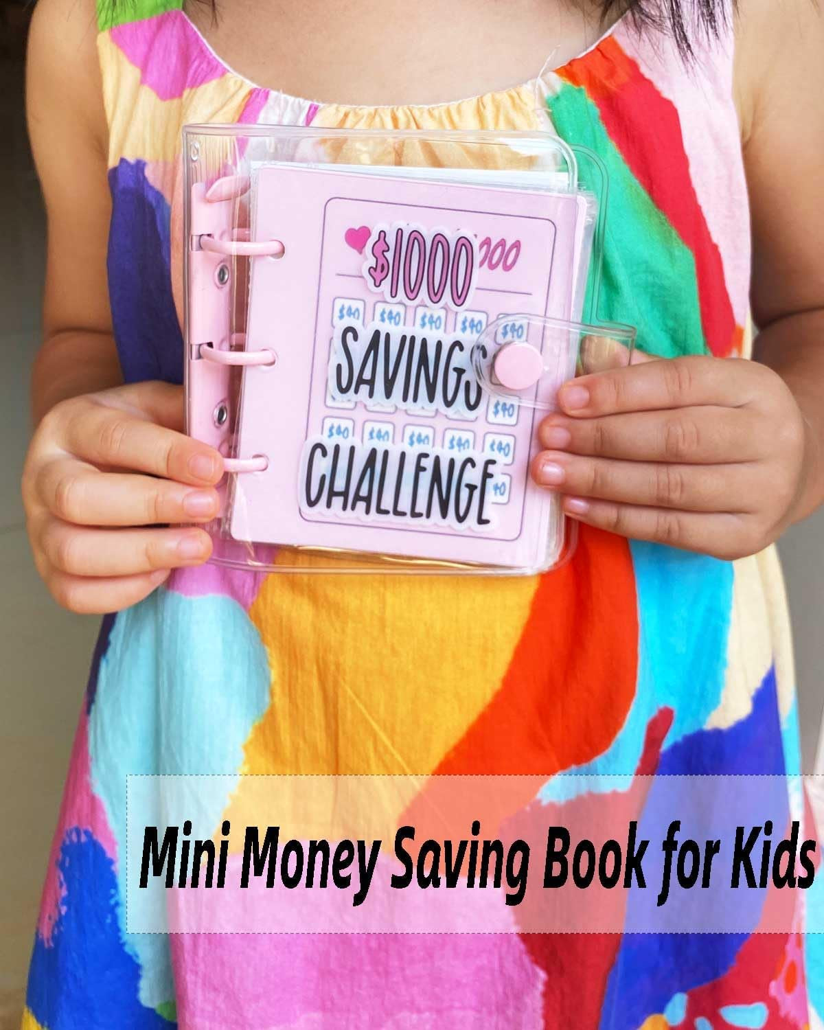 Mini Money Saving Binder, save $1000 Envelopes Money Saving Challenge Book, Portable (Blue, 1)