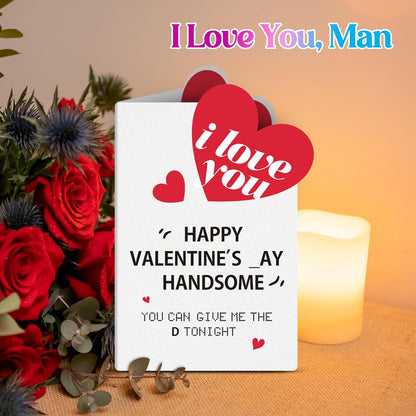 Valentines Day Love Gifts for Him, Valentines Day Card Gifts for Husband Men, Funny Card for Him Valentines Day, Mens Valentines Gifts, Gifts for Boyfriend Husband Valentines Day, Valentine Gifts for Him