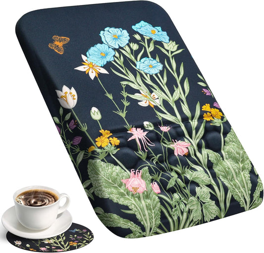 Mouse Pad with Wrist Rest Floral Ergonomic Comfortable Pain Relief Mousepad Wrist Support for Computer Office