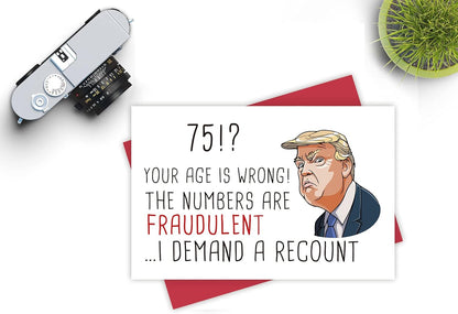 Funny 75Th Birthday Card, Hilarious Trump75 Birthday Card, Naughty 75Th Birthday Gift