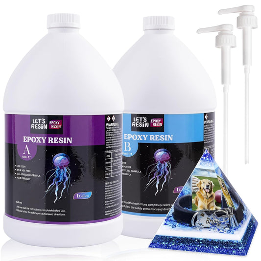 2 Gallon Epoxy Resin with Pumps, Bubble Free Resin Epoxy Kit, Crystal Clear Epoxy Resin and Hardener for DIY Art, Molds,Craft