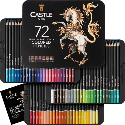 72 Colored Pencils Set | Quality Soft Core Colored Leads for Adult Artists, Professionals and Colorists | Protected and Organized in Presentation Tin Box