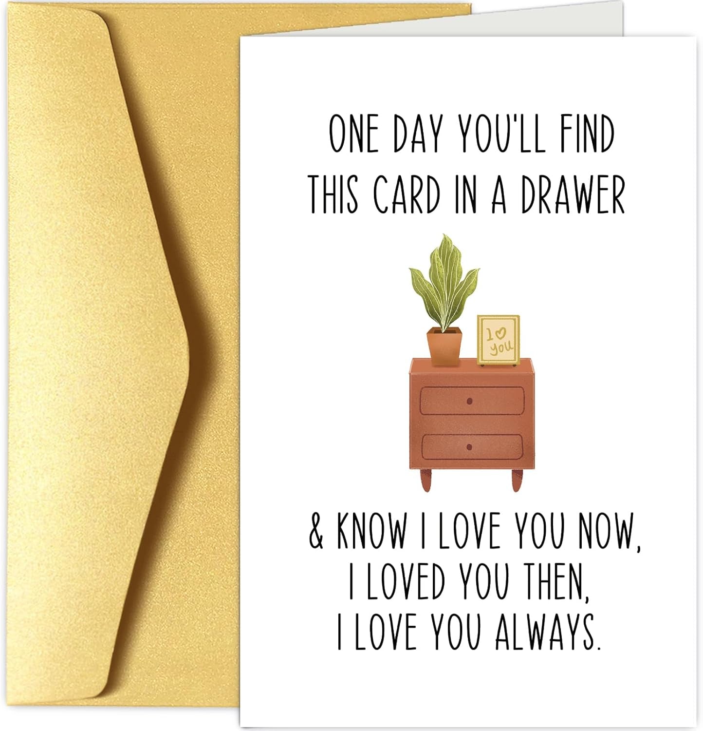 Romantic Valentines Day Card for Men Women, Sweet Love Card for Him Her, Vday Card, Anniversary Card for Husband Wife, I Love You Now, Then & Always