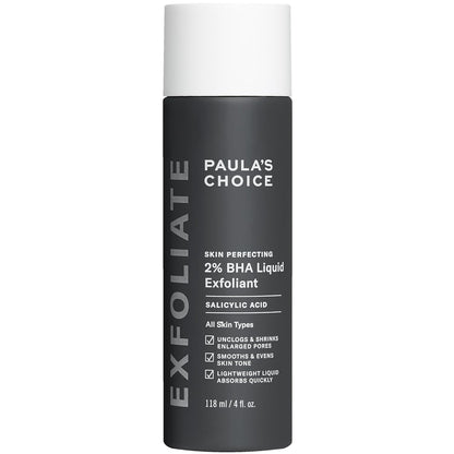 SKIN PERFECTING 2% BHA Liquid Salicylic Acid Exfoliant-Facial Exfoliant for Blackheads, Enlarged Pores, Wrinkles & Fine Lines