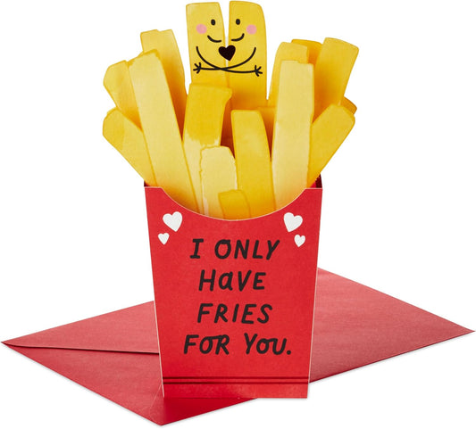 Paper Wonder Valentine'S Day Pop up Card (I Only Have Fries for You) for Anniversary, Love, Romantic Birthday, Sweetest Day