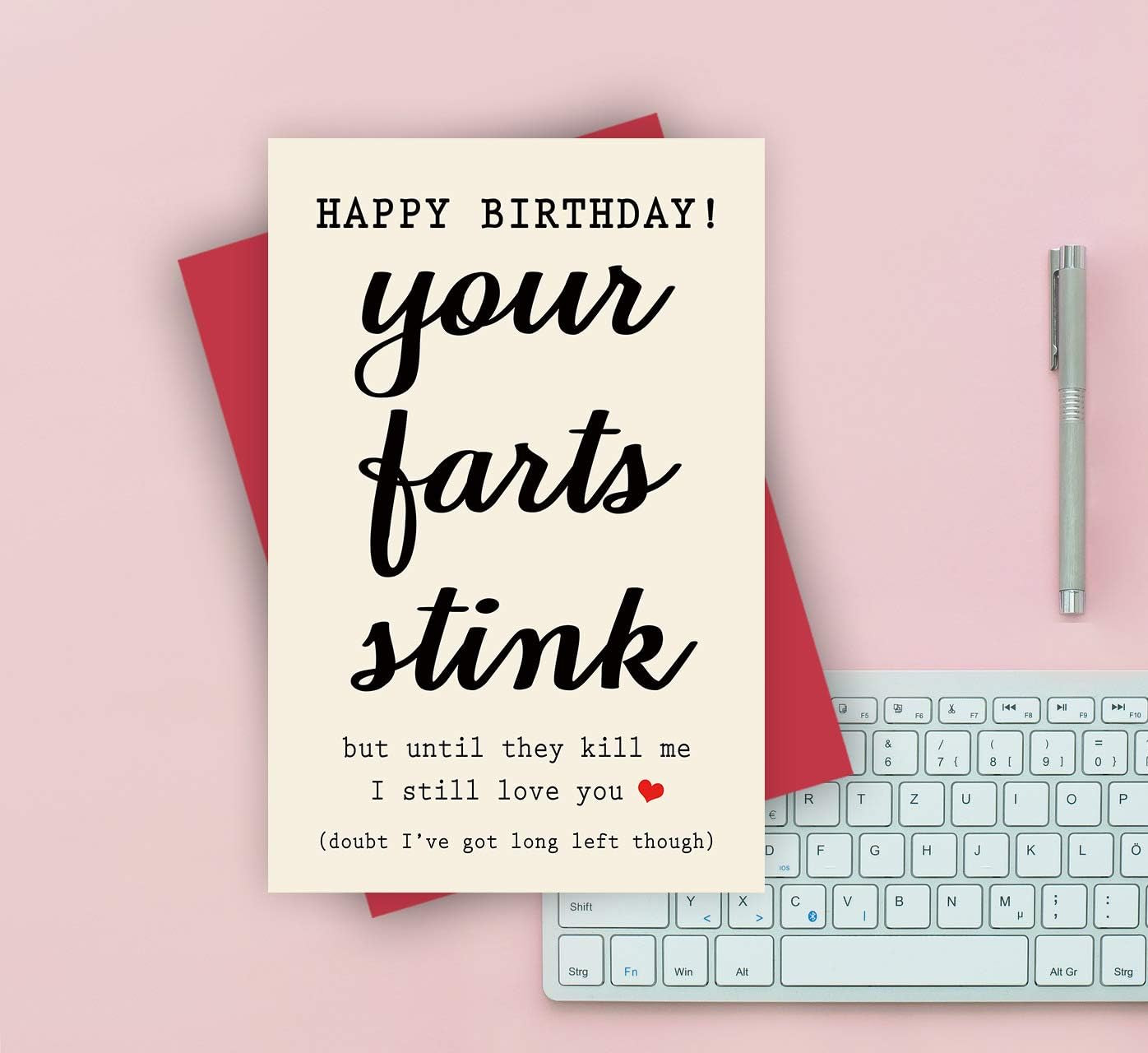 Your Farts Stink Funny Happy Birthday Card, Birthday Card for Boyfriend Him Husband Girlfriend Wife Partner