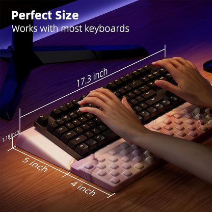 Keyboard Wrist Rest Pad with Ergonomic Mousepad Pink Marble Set