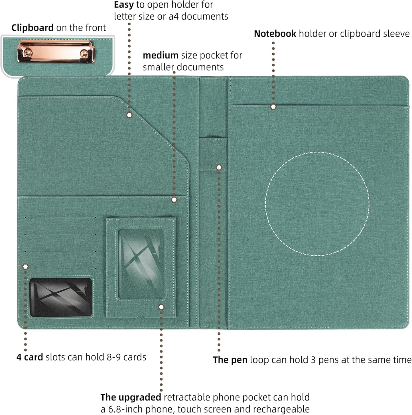 Portfolio for Men Business Portfolios Organizer Clipboards with Storage Exquisite Resume Portfolio Folder