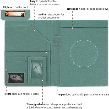 Portfolio for Men Business Portfolios Organizer Clipboards with Storage Exquisite Resume Portfolio Folder