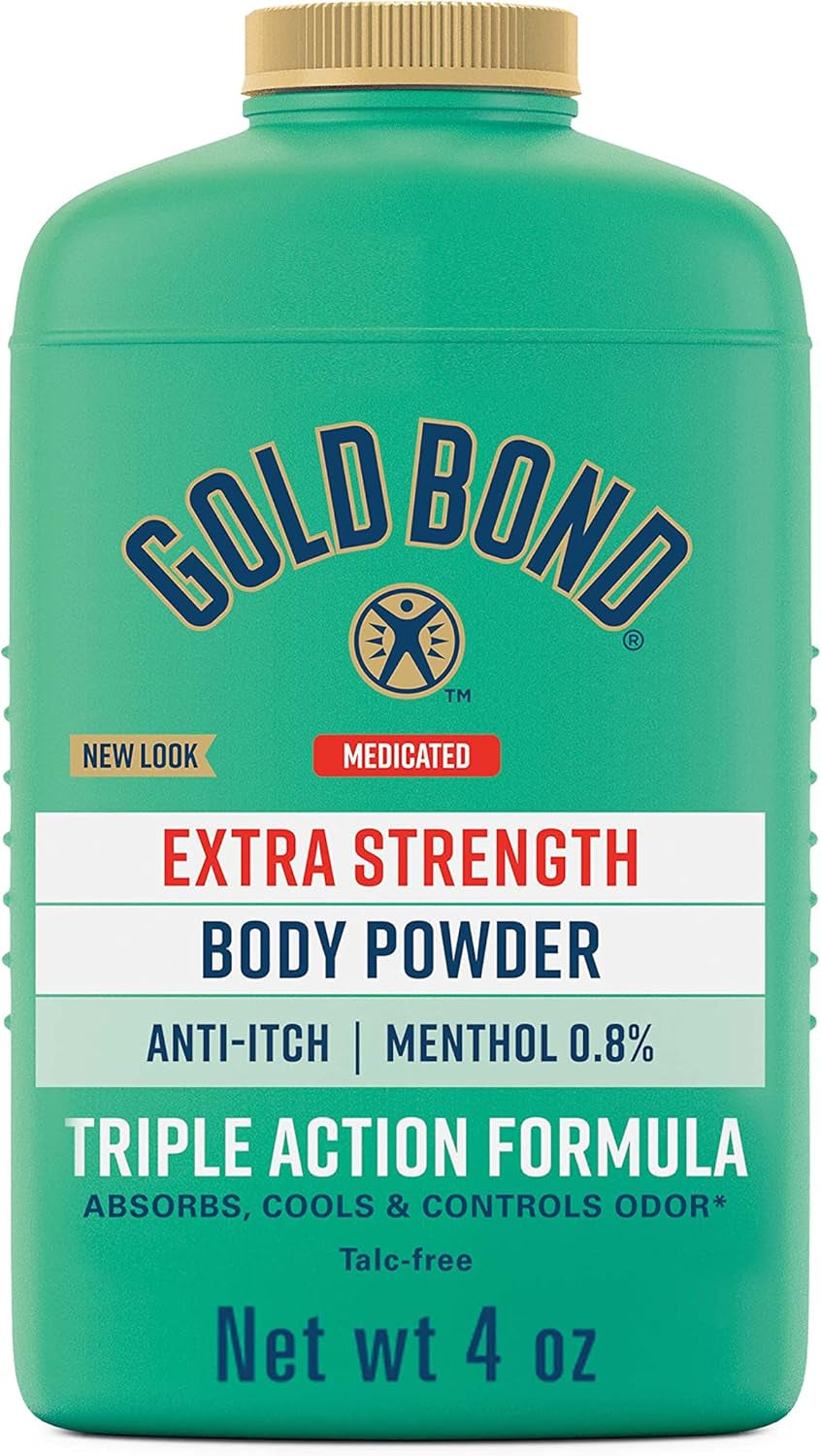 Medicated Talc-Free Extra Strength Body Powder, 4 Oz., for Cooling, Absorbing Itch Relief