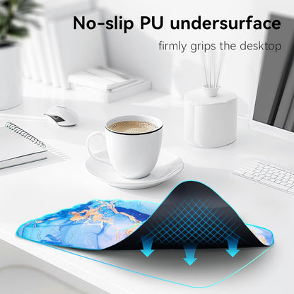 Mouse Pad with Wrist Rest Ergonomic Comfortable Pain Relief Mousepad Wrist Support for Computer Blue Marble