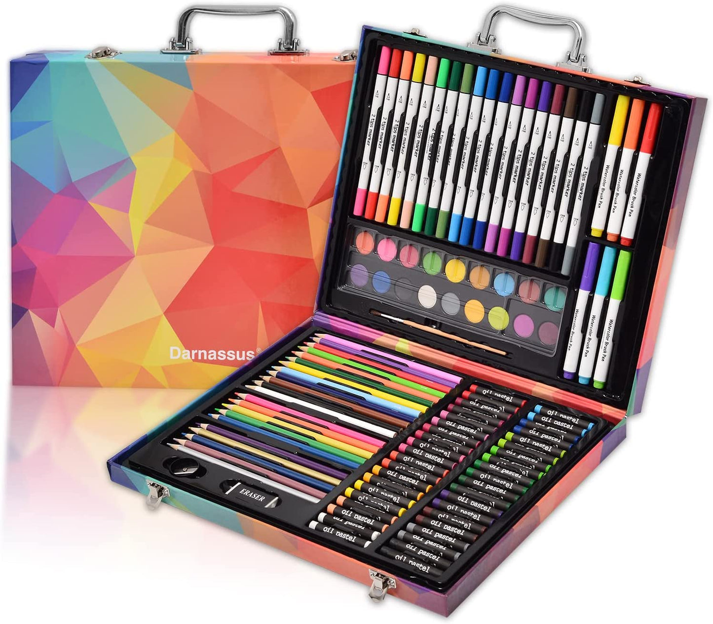 132-Piece Art Set, Deluxe Professional Color Set, Art Kit for Kids and Adult, with Compact Portable Case