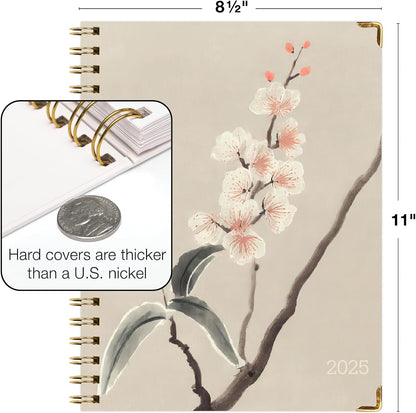 HARDCOVER 2025 Planner, 8.5"X11": 14 Months (November 2024 - December 2025), Daily Weekly Monthly Planner, Yearly Agenda, Bookmark, Pocket Folder and Sticky Note Set (Orchid)