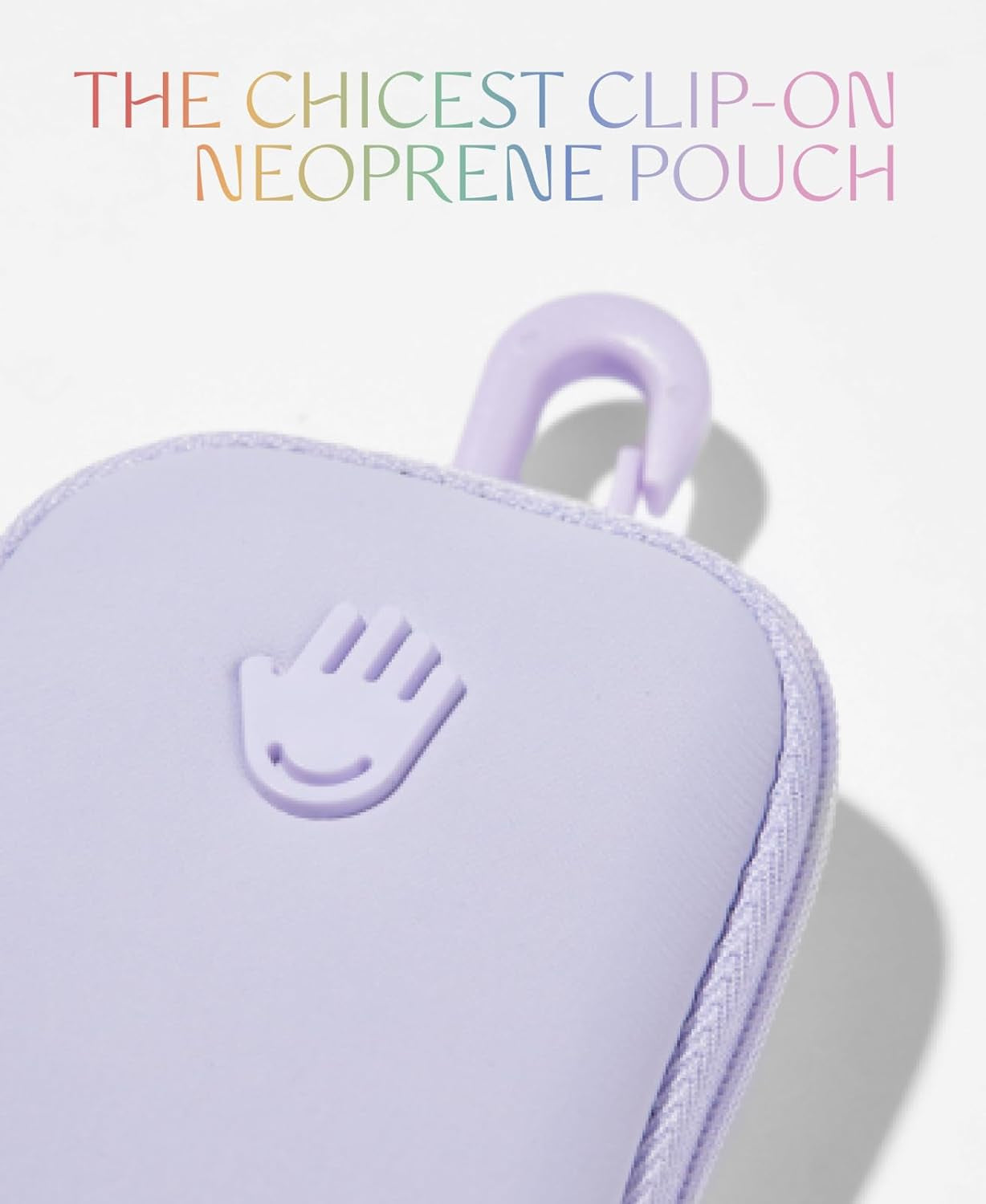 Touchette Zippered Pouch, Attachable Fashion Accessory with Snap Hook for Power Mist and Glow Mist 1FL OZ, Lilac