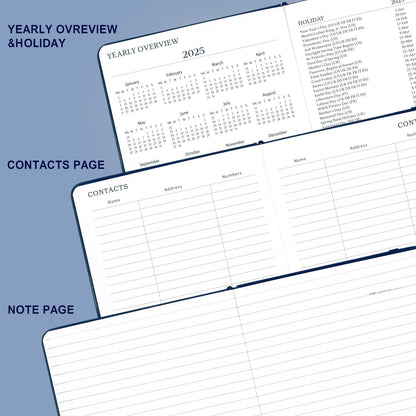 2025 Planner - Weekly & Monthly Planner 2025, Jan. 2025 - Dec. 2025, 5.12"X 8.25", Faux Leather Cover, Pen Loop, Elastic Band, Inner Pocket, Bookmarks, Note Pages, Perfect Organizer