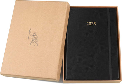 Executive 2025 Daily Journal Planner – Customization Available (Black, 8.5"×5.5")