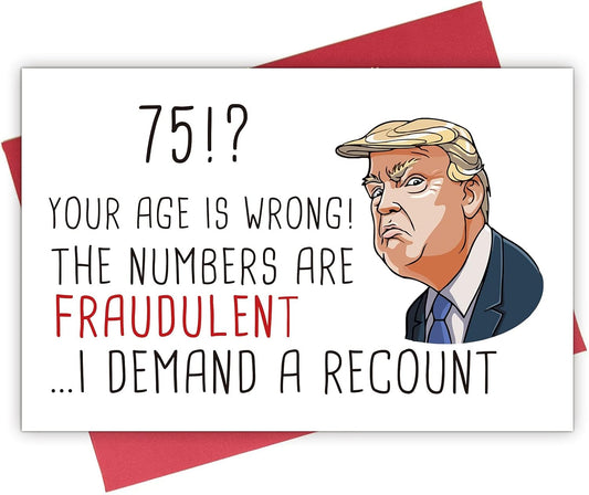 Funny 75Th Birthday Card, Hilarious Trump75 Birthday Card, Naughty 75Th Birthday Gift