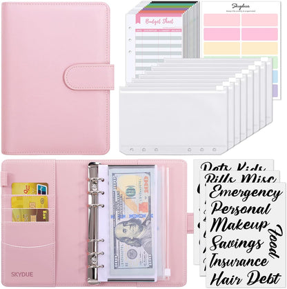 Budget Binder, Money Saving Binder with Zipper Envelopes, Cash Envelopes and Expense Budget Sheets for Budgeting