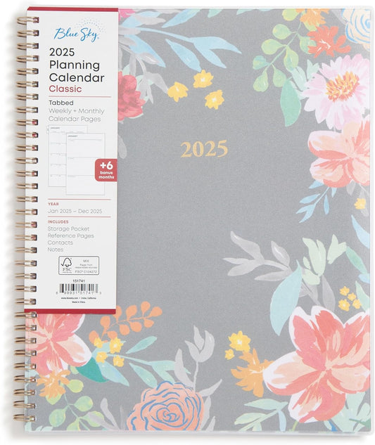 2025 Monthly Planner Calendar, January 2025 - December 2025, 8.5" X 11", Flexible Frosted Cover, Laminated Tabs, Wirebound, Storage Pocket, Sophie (Sophie- 2025, 8.5" X 11")